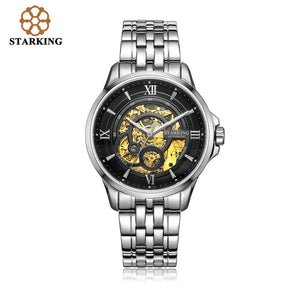 STARKING Luxury Watch Men Skeleton Automatic Mechanical Watches China Famous Brand Stainless Steel Watch Relogio Masculino