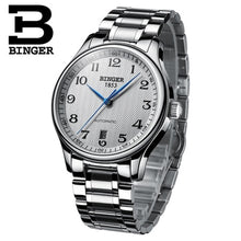 Load image into Gallery viewer, Wristwatches BINGER business Mechanical Wristwatches sapphire full stainless steel men's watches Water Resistant BG-0379