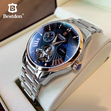 Load image into Gallery viewer, Switzerland Automatic Mechanical Watch Men Bestdon Luxury Brand Tourbillon Watches Full Steel Waterproof Relogio Masculino 7113G