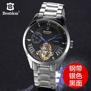 Switzerland Automatic Mechanical Watch Men Bestdon Luxury Brand Tourbillon Watches Full Steel Waterproof Relogio Masculino 7113G
