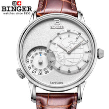 Load image into Gallery viewer, Switzerland men's watch luxury brand Wristwatches BINGER 18K gold quartz leather strap waterproof clock BG-0389-6