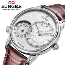 Load image into Gallery viewer, Switzerland men's watch luxury brand Wristwatches BINGER 18K gold quartz leather strap waterproof clock BG-0389-6