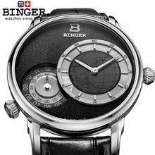 Load image into Gallery viewer, Switzerland men's watch luxury brand Wristwatches BINGER 18K gold quartz leather strap waterproof clock BG-0389-6