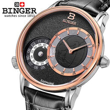 Load image into Gallery viewer, Switzerland men's watch luxury brand Wristwatches BINGER 18K gold quartz leather strap waterproof clock BG-0389-6