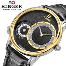 Load image into Gallery viewer, Switzerland men's watch luxury brand Wristwatches BINGER 18K gold quartz leather strap waterproof clock BG-0389-6