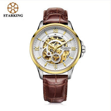 Load image into Gallery viewer, STARKING Men Skeleton Automatic Mechanical Watches Luxury Famous Brand Stainless Steel Sapphire Black Wrist Watch Urdu AM0182