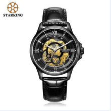 Load image into Gallery viewer, STARKING Men Skeleton Automatic Mechanical Watches Luxury Famous Brand Stainless Steel Sapphire Black Wrist Watch Urdu AM0182