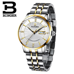 Switzerland BINGER Watch Men Luxury Brand Japan NH35A Auto Self-wind Mechanical Men's Watches Sapphire Wristwatch Male  B1176G-1