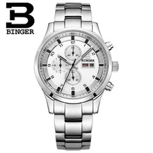 Load image into Gallery viewer, Switzerland Men's Watches Sapphire BINGER Watch Men Brand Luxury Quartz Male Watch Waterproof Luminous Wristwatches Chronograph