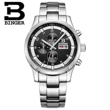 Load image into Gallery viewer, Switzerland Men's Watches Sapphire BINGER Watch Men Brand Luxury Quartz Male Watch Waterproof Luminous Wristwatches Chronograph