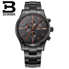Load image into Gallery viewer, Switzerland Men's Watches Sapphire BINGER Watch Men Brand Luxury Quartz Male Watch Waterproof Luminous Wristwatches Chronograph
