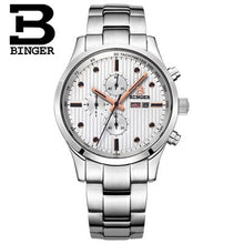 Load image into Gallery viewer, Switzerland Men's Watches Sapphire BINGER Watch Men Brand Luxury Quartz Male Watch Waterproof Luminous Wristwatches Chronograph
