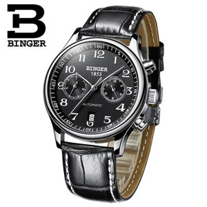 Switzerland Automatic Mechanical Men Watch Sapphire Binger Luxury Brand Watches Male Relogio Waterproof Men's Watches B-603-52