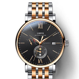LOBINNI Switzerland Luxury Brand Men Watches Automatic Mechanical Movement Men's Clock Sapphire Genuine Leather relogio L6860-4