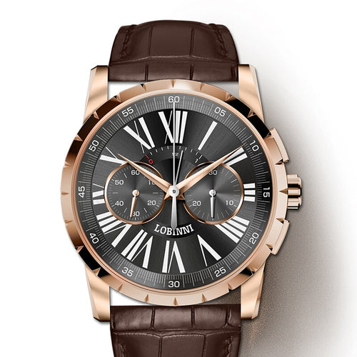 Switzerland LOBINNI Men Watches Luxury Brand Venus Chronograph Manual Mechanical Men's Clock Sapphire relogio masculino L16011-4